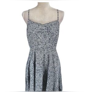 OLD NAVY Floral Navy Blue Mini Fit & Flare Dress